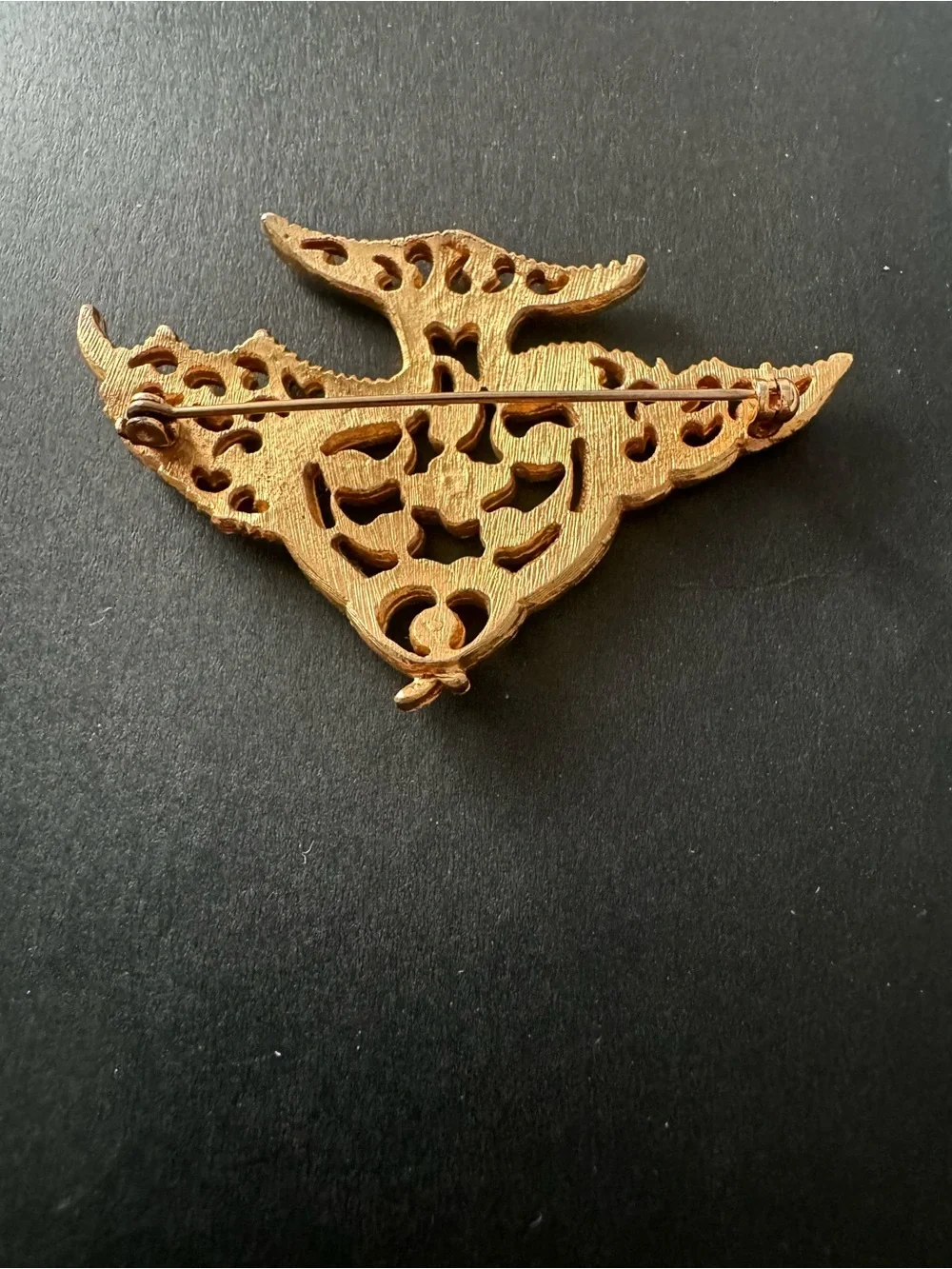 Vintage Cloisonné Style Fish Brooch Gold Tone Enamel Colorful Openwork